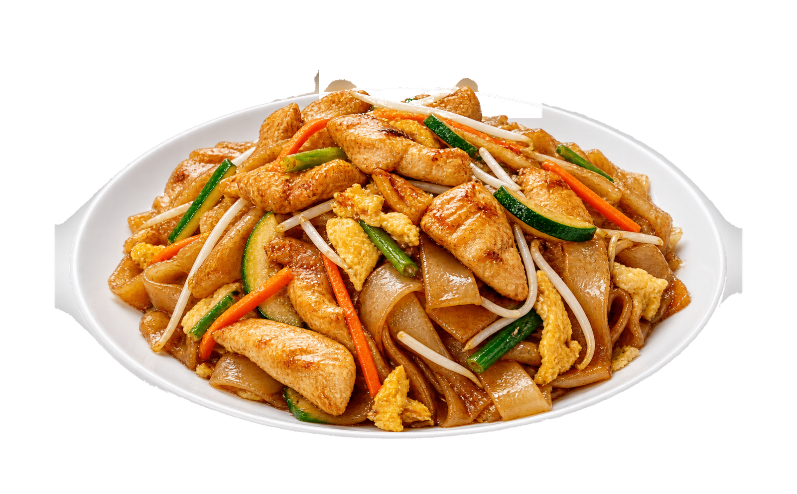 Tagliatelle di riso saltate con pollo